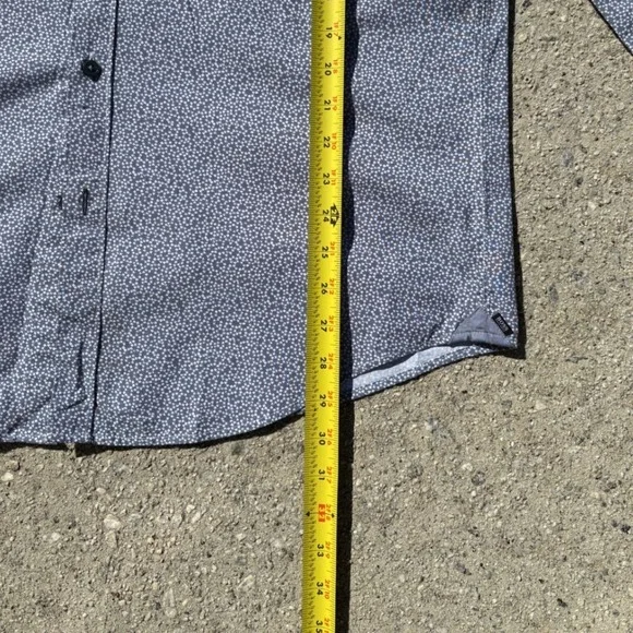 Hugo Boss Blue Micro Print Long Sleeve Button Down Shirt Slim Fit sz XL Travel - Picture 4 of 8